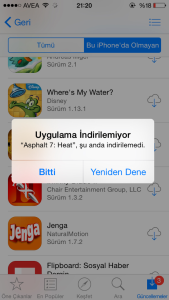 App Store Uygulama İndirilemiyor Hatası